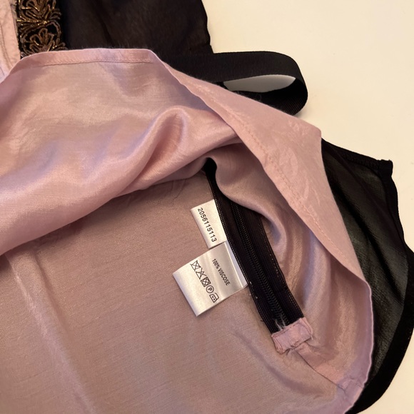 Night Birger et Mikkelsen Mauve & Black Sleeveless Blouse Beaded Tassels Sz 40 - Picture 5 of 13